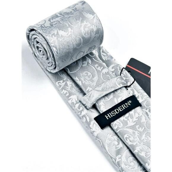 Mens Paisley Tie Pocket Square Set Wedding Formal Business Suit Necktie - Picture 4 of 7